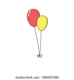 red yellow balloon vector can be used for decoration or creation