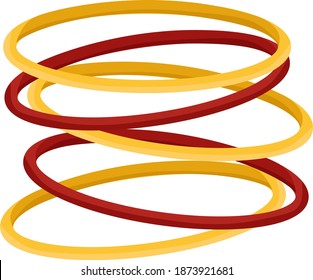 Red and yellow bangles, illustration, vector on white background