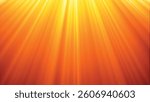 Red yellow banner with sun rays. Bright golden rays 3D background. Colorful orange futuristic rays background. Vector illustration.