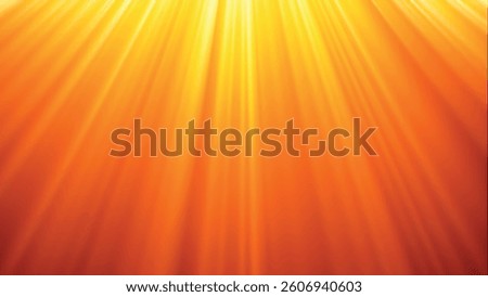 Red yellow banner with sun rays. Bright golden rays 3D background. Colorful orange futuristic rays background. Vector illustration.