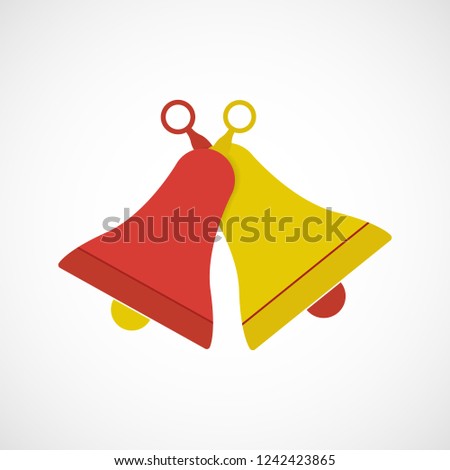 Red and yellow bells, vector, illustration, eps file