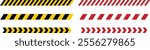 Red, yellow and black barrier icon set. Checkpoint, Restricted entry, closed access, private parking for official transport, paid, car park, document check. Vector collection isolated on transparent.