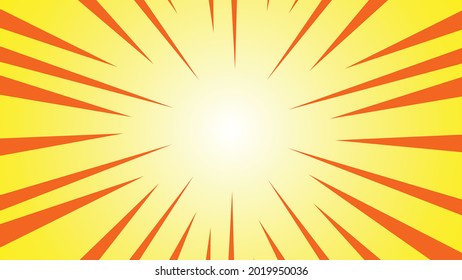 Red yellow and black pop art background retro cartoon explosion rays vector illustration. cartoon explosion