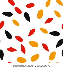 red, yellow and black shapes. seamless pattern vector graphic