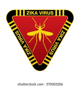 A red yellow and black sign warning against mosquitoes and the Zika Virus. Vector EPS 10 available.