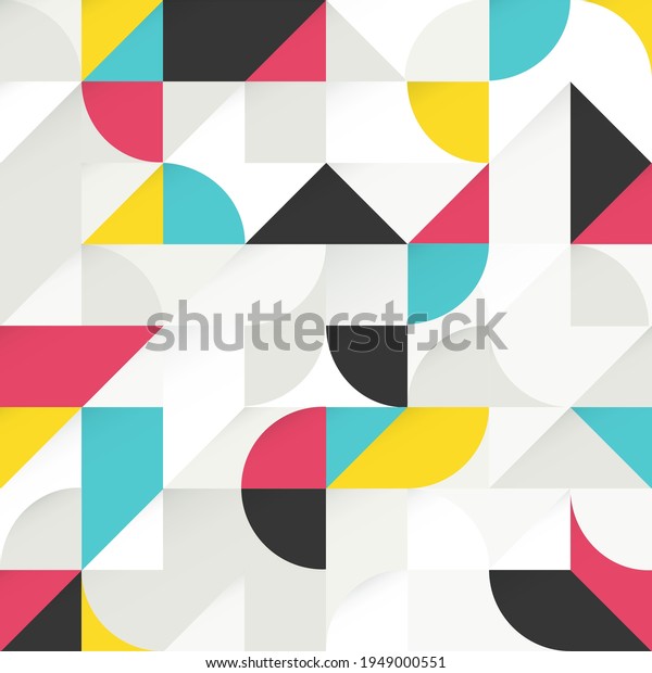 Red Yellow Blue Abstract Geometric Shapes Stock Vector (Royalty Free ...