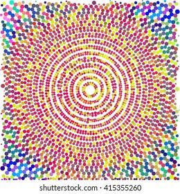 Red yellow blue dot circle on white abstract background