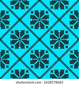 Red, yellow, blue, and white Thai fabric with diamond patterns.