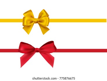 red and yellow Bow, ribbon