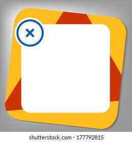 red and yellow box for any text with ban sign