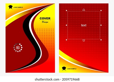 red yellow brochure in letter s pattern. Vector template design for Brochures, blank brochure, Posters, flyer covers, Flyers, infographics, Front and back.