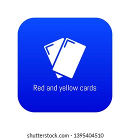 Red yellow card icon blue vector isolated on white background