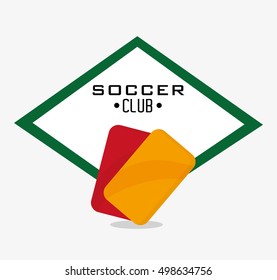 Red and yellow card of soccer sport design