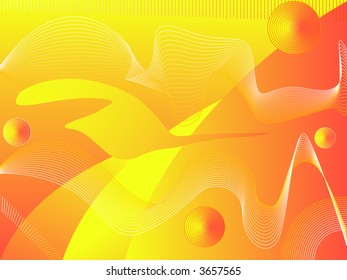 Red & yellow chaos - vector background