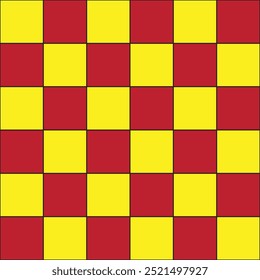 A red and yellow checkered pattern of a red and yellow checkered fabric