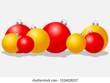 Red and yellow Christmas balls.