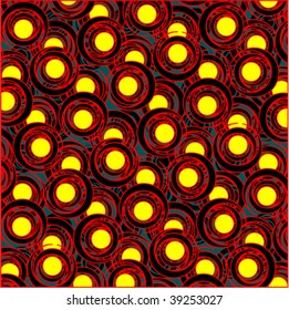 red and yellow circle pattern, vector art illustration; more drawings and patterns in my gallery