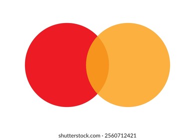 Red and yellow circles. Overlapping color shapes. Bright Venn diagram. Vector round graphic.