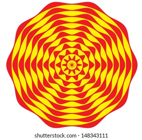 Red and Yellow Circular Style Pattern. Vector