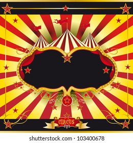 Red and yellow circus leaflet. A circus leaflet for the announcement of your show