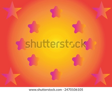 Red and Yellow color combination star gradient background design.