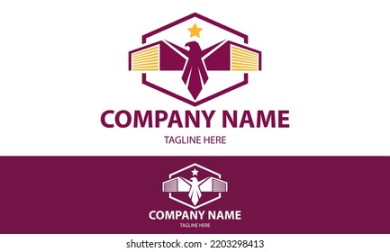 Red and Yellow Color Creative Eagle House Real Estate Logo Design