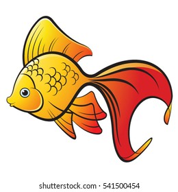 red & yellow color fish-vector drawing