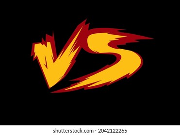 
red and yellow color of VS initial logo design