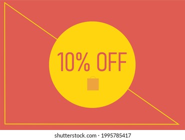Red and yellow colors coupon of 10% discount to use on your online sales.