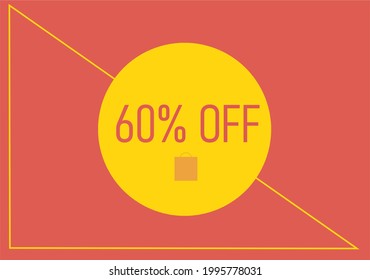 Red and yellow colors coupon of 60% discount to use on your online sales.