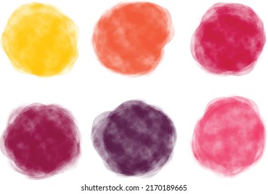 Red and yellow colors watercolor paint stains vector sets backgrounds set
