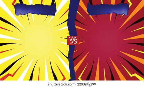 Red Yellow Comic Battle Competition Background Versus Gaming Vs Sport Match Backdrop