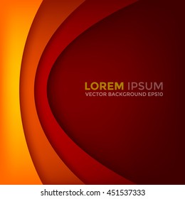 Red and yellow curve background vector with dark space for text and message design