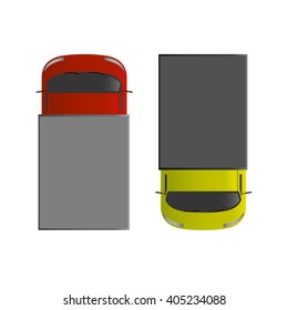 Red And Yellow Delivery Van