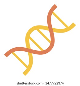 Red yellow dna icon. Flat illustration of red yellow dna vector icon for web design