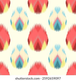 Red and yellow Easter Day seamless pattern for fabric, painting, printing, textiles, traditional crafts, classic style, clothing design, bed linens, wall décor and interior decoration.