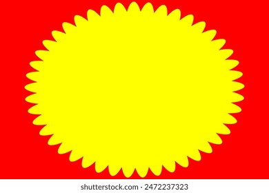 Red and yellow explosion-like balloon frame, background illustration