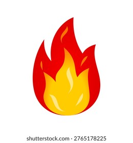 Red and yellow fire flame icon vector design