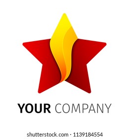 Red And Yellow Five Point Star Logo