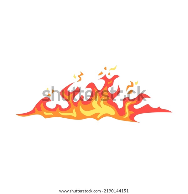 Red\
and yellow flame. Hot bonfire, igniting, campfire, spread. Vector\
illustration for warning, danger, accident,\
fireplace