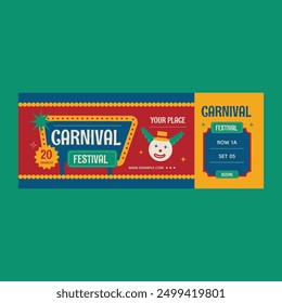 Red Yellow Flat Design Carnival Ticket