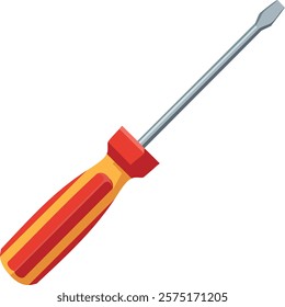 Red and yellow flat screwdriver