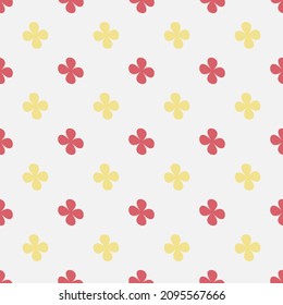 Red and yellow floral pattern on white background for packaging design. Vector image for use in website or clothing design