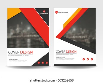 Red and yellow flyer cover business brochure vector design, Leaflet advertising abstract background, Modern poster magazine layout template, Annual report for presentation.