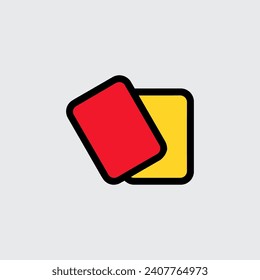 Red and yellow football soccer referee cards. competition game judge. Stock vector illustration isolated on white background.