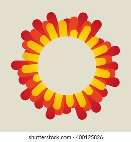 Red and yellow frame. Vector illustration.