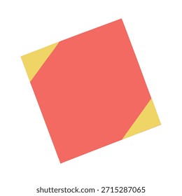 Quadrado Geométrico Vermelho e Amarelo com Cantos Angulares 