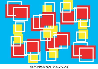 rote gelbe geometrische Struktur. Abstrakter Hintergrund, Vektorgrafik. Anwendbar bei Tapeten, Pflaster, Tischdecken, Papier, Bettwäsche, Decken, Bettdecken und anderen Textilerzeugnissen. Vektorgrafik.