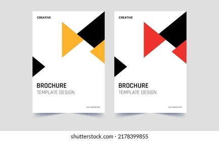 red and yellow geometry abstract brochure cover design template. Brochure, Annual Report, Magazine, Poster, Portfolio, Flyer. Brochure cover. A4