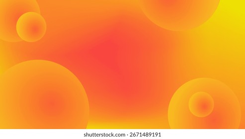 Red Yellow Gradient abstract background with circles and Copy Space